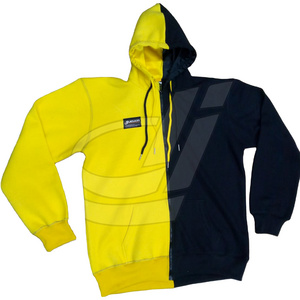 Custom logo split 2 tone colour block and yellow two different multi color block hoodies