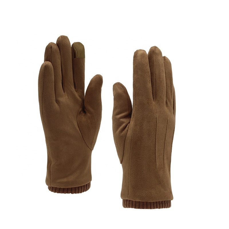 2024 Winter New  Cycling Men and Women Warm Thickened Velvet Touch Screen Stretch Finger Leather Gloves