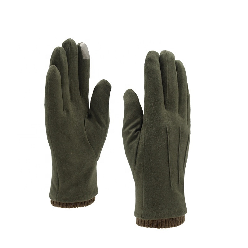 2024 Winter New  Cycling Men and Women Warm Thickened Velvet Touch Screen Stretch Finger Leather Gloves