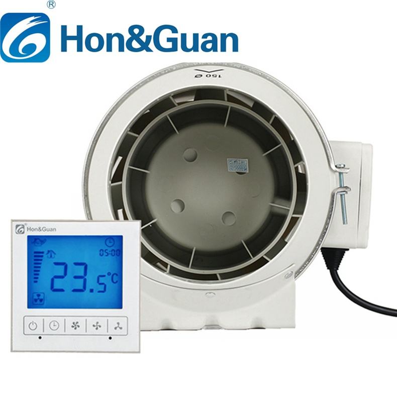 Hon&Guan 6 Inch 311CFM Smart Duct Inline Fan Vent Blower for HVAC Exhaust