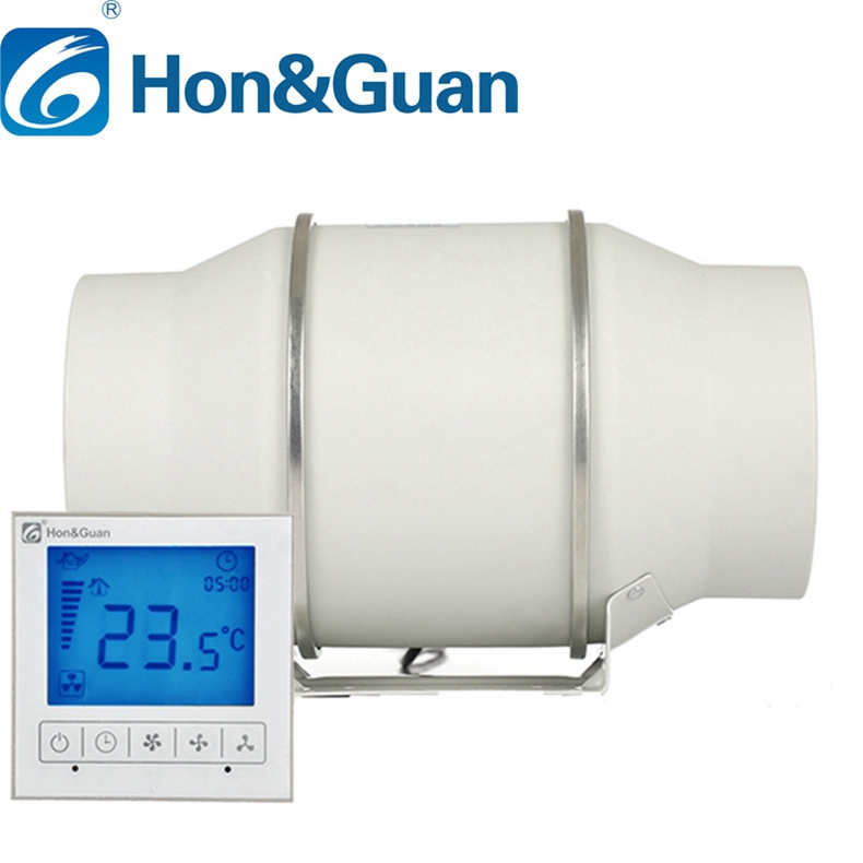 Hon&Guan 6 Inch 311CFM Smart Duct Inline Fan Vent Blower for HVAC Exhaust