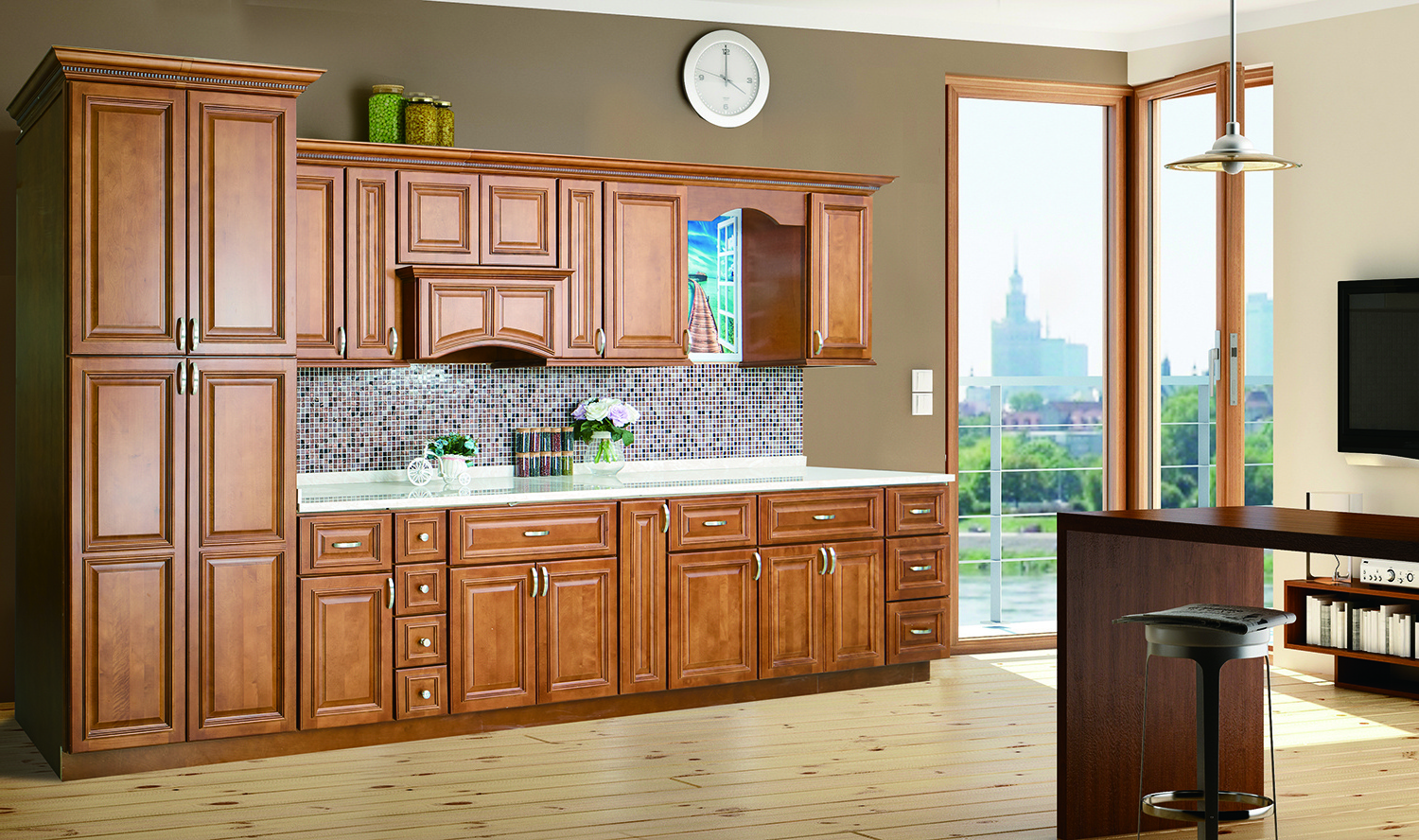 Manufacturer modern solid wood kitchen cabinet doors for furniture