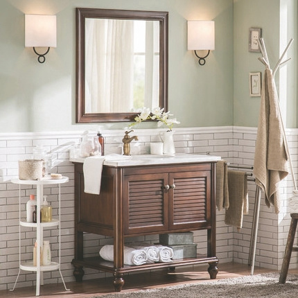 Bathroom Vanity Customized Home Furniture with Mirror Wood Bathroom Vanity Cabinet Light