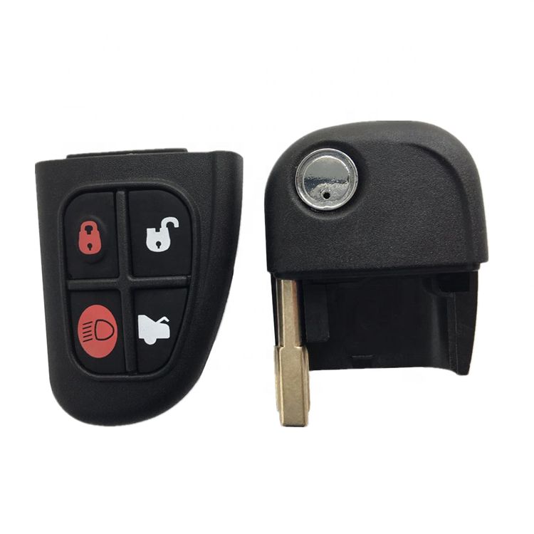 4 Buttons Flip Folding Remote Smart Car Key Shell Case Cover Blank Fob For Jaguar Key X - Type S - Type XJ XJR