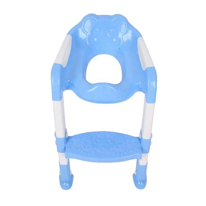 Fold-able anti-slip children potty training step with ladder reusable folding toilet potty chair