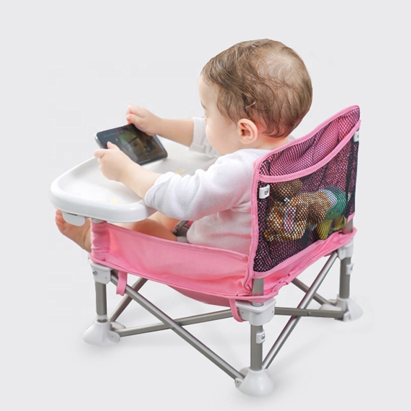 Portable Baby Booster Seat Folding Baby Chair With Tray and Carrying Bag Outdoor Camping Travel Baby Seat