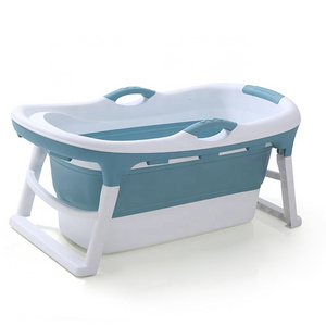 1.2/1.4m Home Baby Adult Thicken Spa Barrel Massage Tub Soak Steaming Bucket Portable Adult Plastic Foldable Bathtub