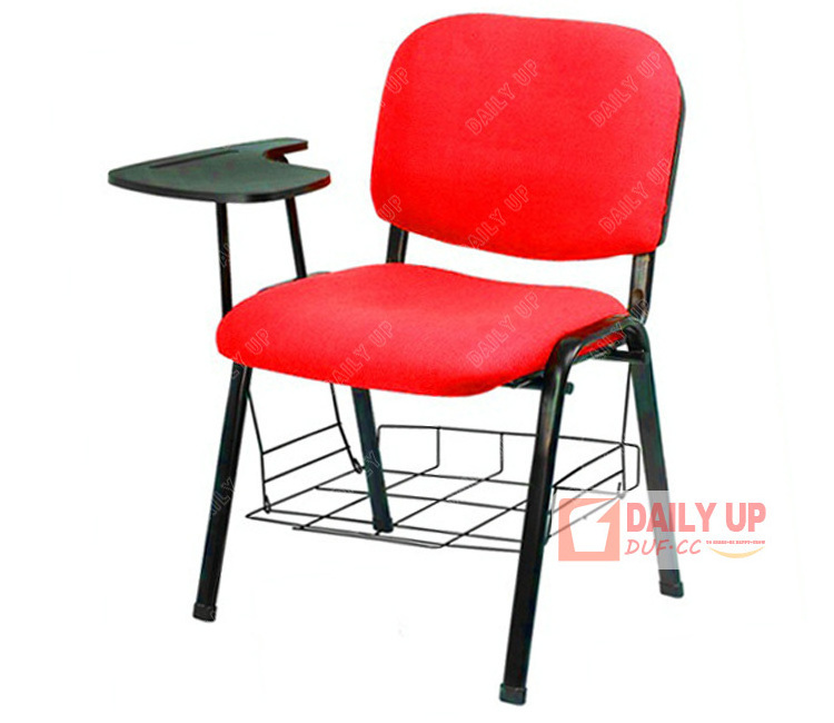 Fabric Padded School Chair Training Chair with Writing Tablet Stackable Conference Tablet Chair Wholesale