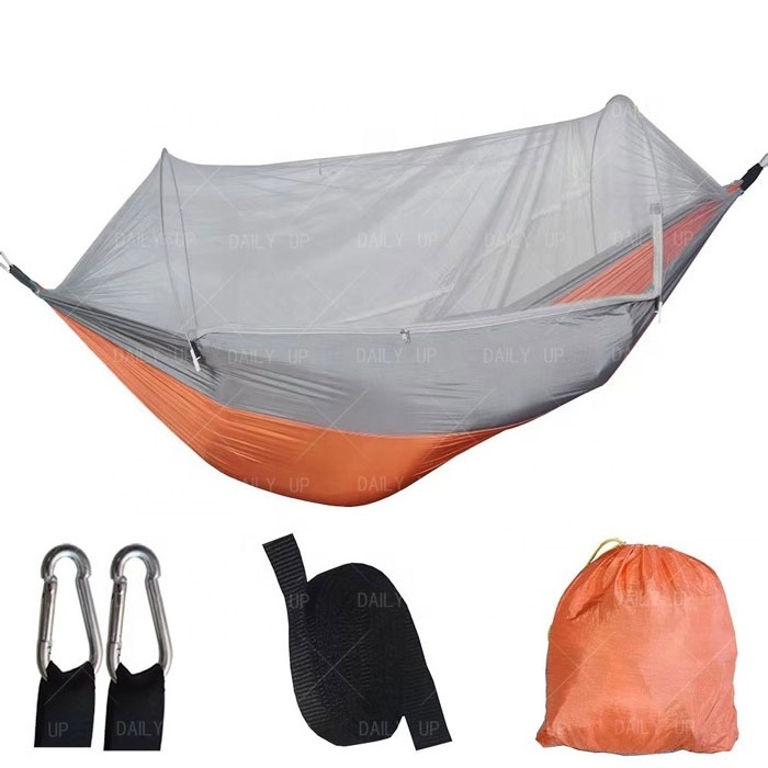 Comfortable Fabric Hammock With Mosquito Net Storage Bag Breathable Camping Hammock For Outdoor Activity Park Hiking