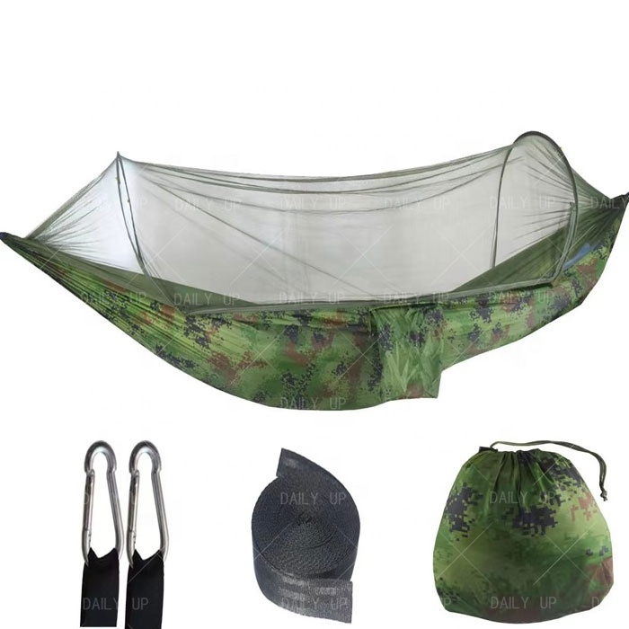 Comfortable Fabric Hammock With Mosquito Net Storage Bag Breathable Camping Hammock For Outdoor Activity Park Hiking