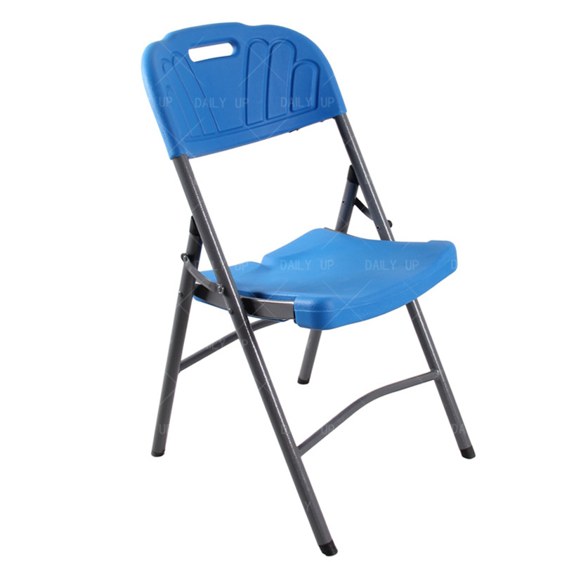 Portable Folding Chair Blow Molded Plastic and Metal Camping Folding Chair for Outdoor Events Heavy Duty Outdoor Garden Chair