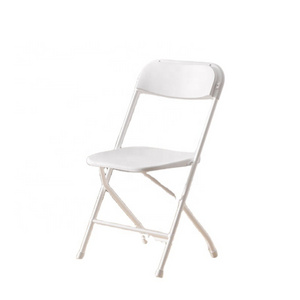 Wholesale Folding Garden Chair With Footrest Foldable Kitchen Dining Chair White Plastic Chair For Outdoor Camping Banquet