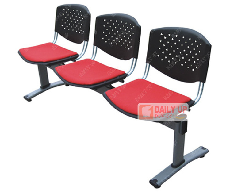 Public Waiting Bench Chair 3 Seater Lobby Cushion Chair Link Chair With Padded Seater