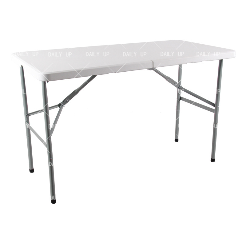 Portable HDPE Folding Dining Table Rectangle Camping Table Office Conference Long Desk Foldable Outdoor Banquet Picnic Table