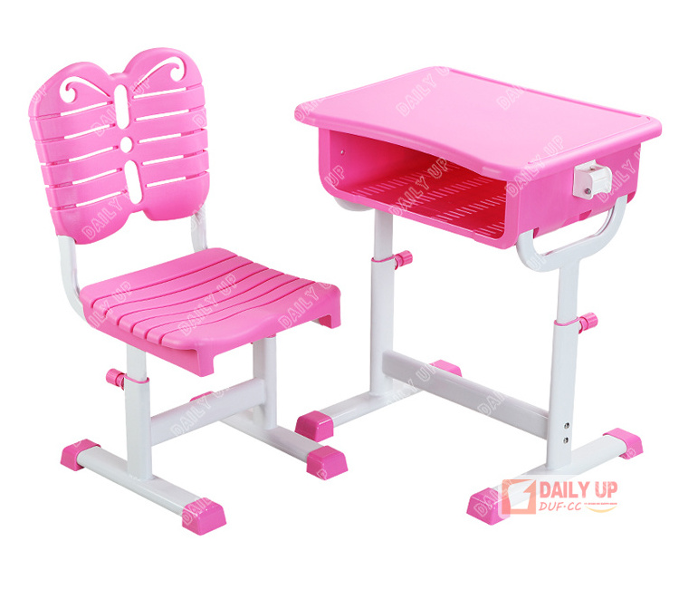 Adjustable School Desk and Chair High-Primary School Table and Chairs Plastic Modern School Desk And Chair