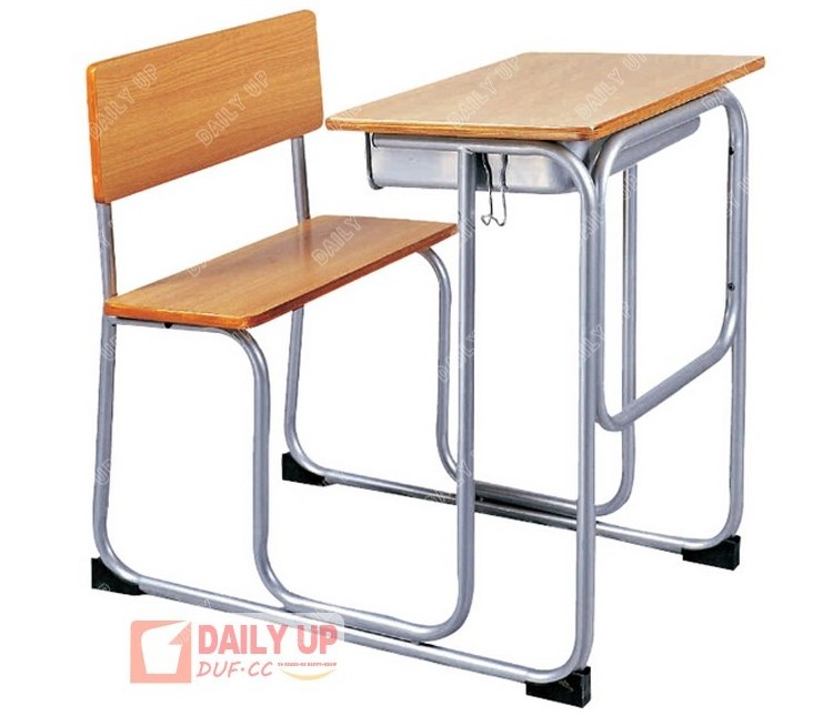 Wood Double School Desk with Bench Primary School Furniture Price List College School Table Bench Attached