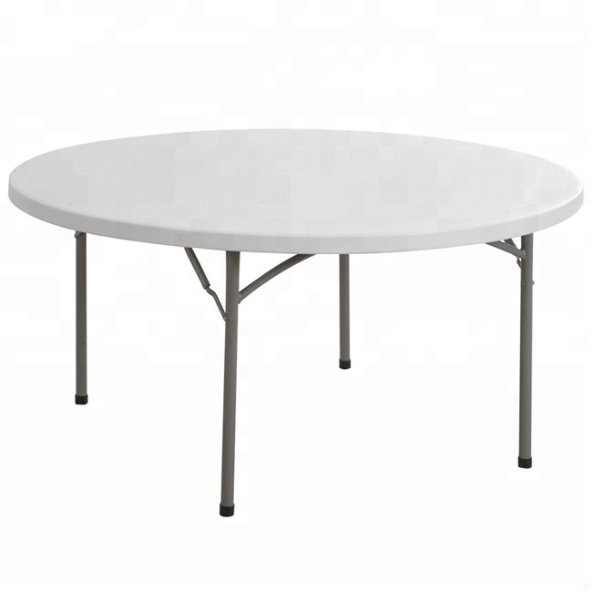 4567ft Round Dining Table Waterproof White Plastic Outdoor Table Set for Party Suitcase HDPE Folding Round Table and Chairs