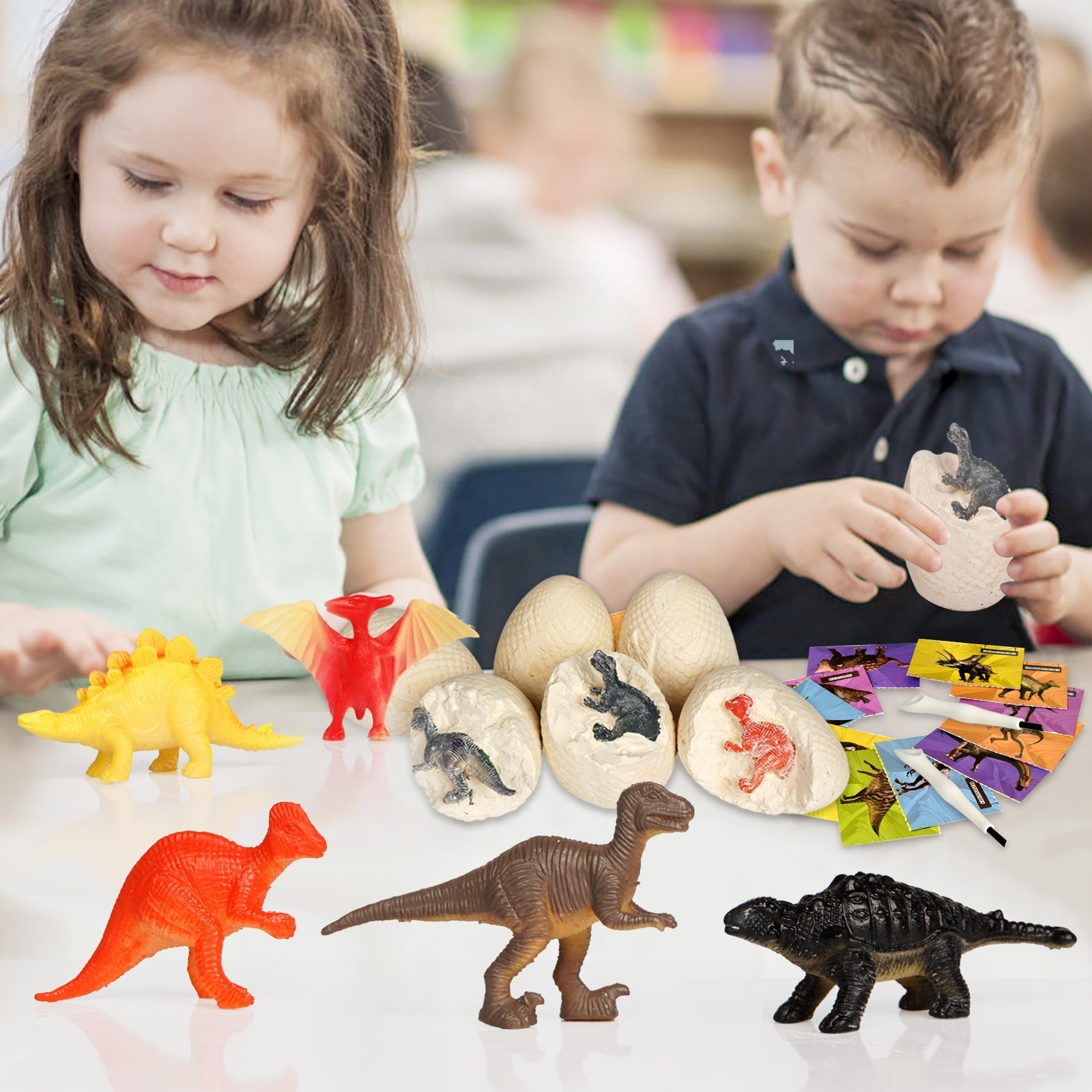 G8608 Excavation Dig Kit Dig It Out Dinosaur Egg Fossil Toys 12 Dino Eggs Dig Set Science Educational Kits STEM Toys For Kids