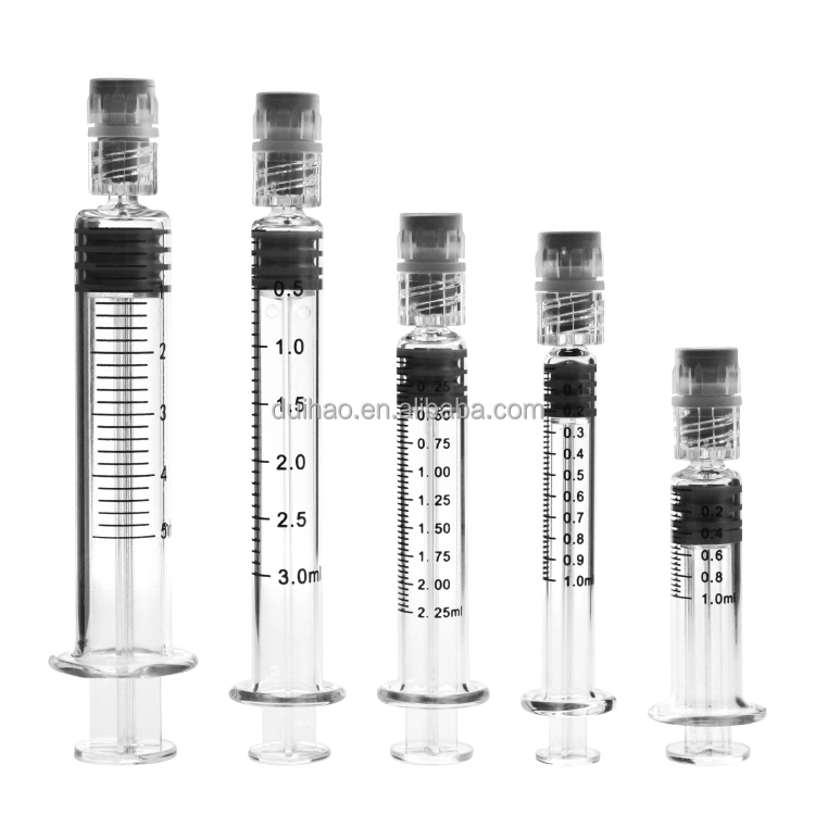 0.5-10 ml Lab Use Glass Borosilicate Syringes with Luer or Luer Lock