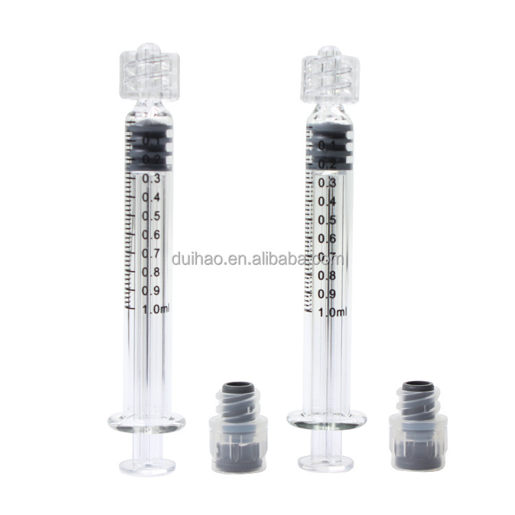 Long life Prefilled syringes 1ml luer lock oil packaging borosilicate glass syringe