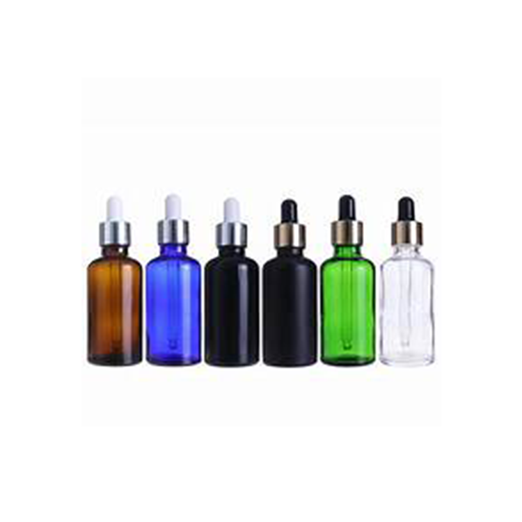 20ml 30ml Cosmetic Skincare Packaging Cylinder Clear Amber Beard Hair Essential Oil Serum Glass Dropper Bottle With Eye Dropper