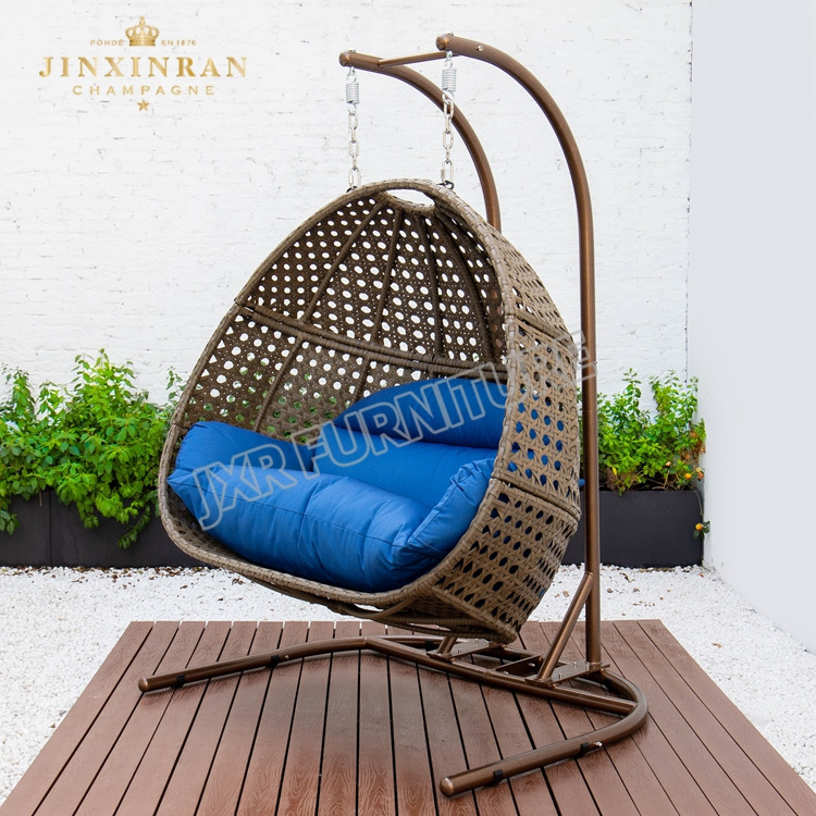 Luxury Patio Easy Cleaning adult kids rattan swing chair garden set modern outdoor patio double swing chair