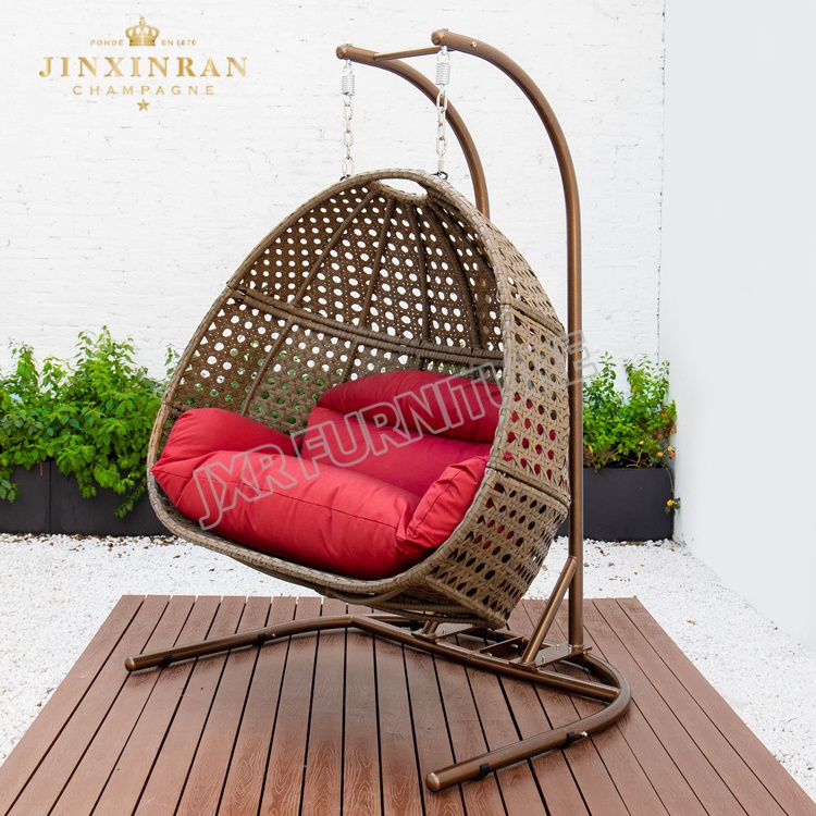 Luxury Patio Easy Cleaning adult kids rattan swing chair garden set modern outdoor patio double swing chair