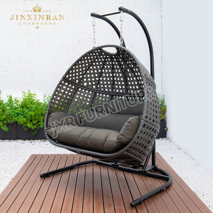 Luxury Patio Easy Cleaning adult kids rattan swing chair garden set modern outdoor patio double swing chair