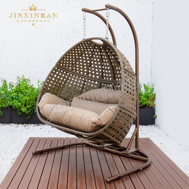 Luxury Patio Easy Cleaning adult kids rattan swing chair garden set modern outdoor patio double swing chair