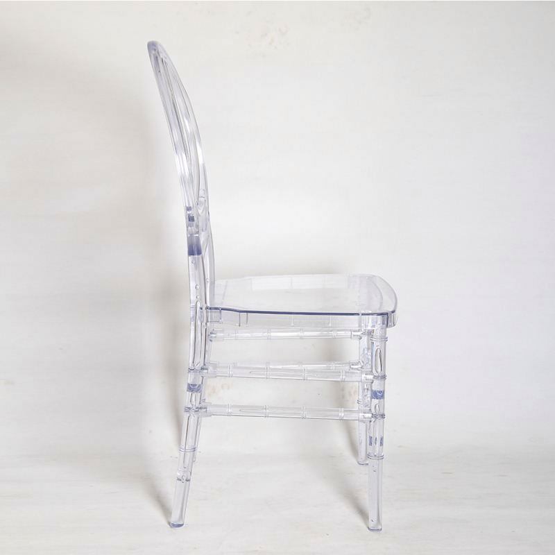 hotel furniture transparent wedding chair for wedding banquet commercial fan shape clear ghost wedding ceremony chair