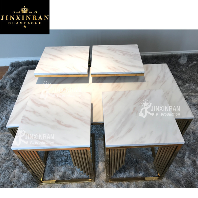 marble top coffee table gold metal base european style brushed golden stainless steel frame designer white coffee side tables