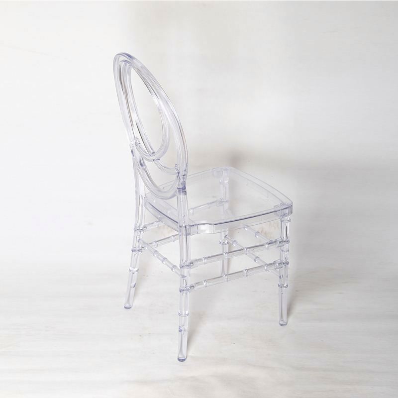 hotel furniture transparent wedding chair for wedding banquet commercial fan shape clear ghost wedding ceremony chair