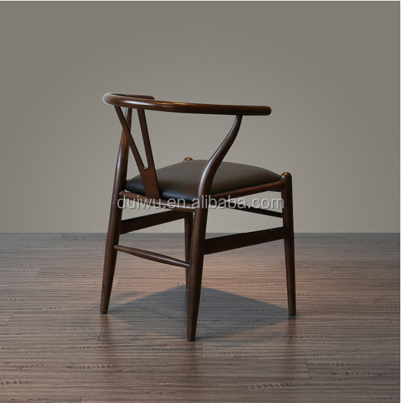 Foshan nordic design iron wood look kichen dining wishbone armchair wholesale furniture wishbone y chair