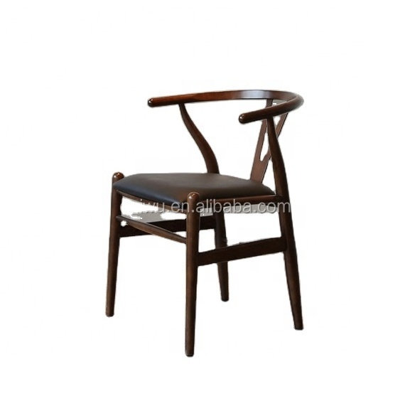 Foshan nordic design iron wood look kichen dining wishbone armchair wholesale furniture wishbone y chair