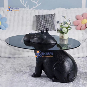 New Style Modern Coffee Tea Table Hippos Shaped Living Room Coffee Table Stainless Steel Unique Tea Table