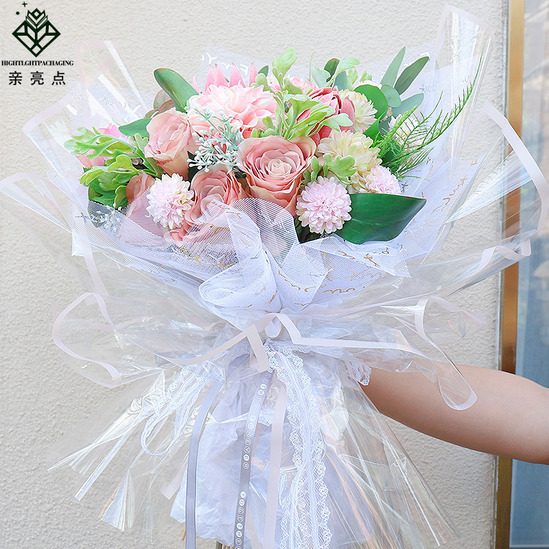 2024 New Bouquet Of Flowers Net For Your English Letter Net Wrapped Yarn Flower Shop Supplies Materials Gauze