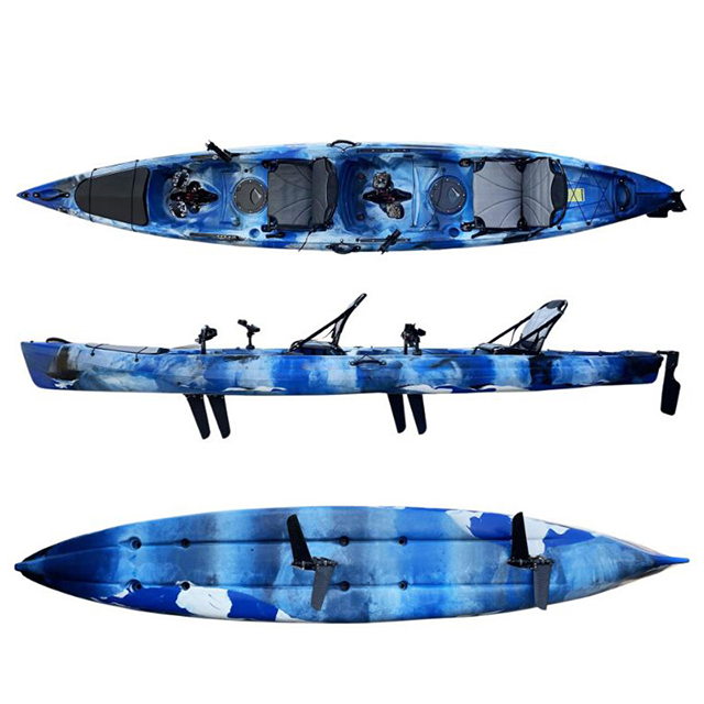 Professional outdoor wholesale plastic rotomolding single canoe sit on top for fishing single kayak