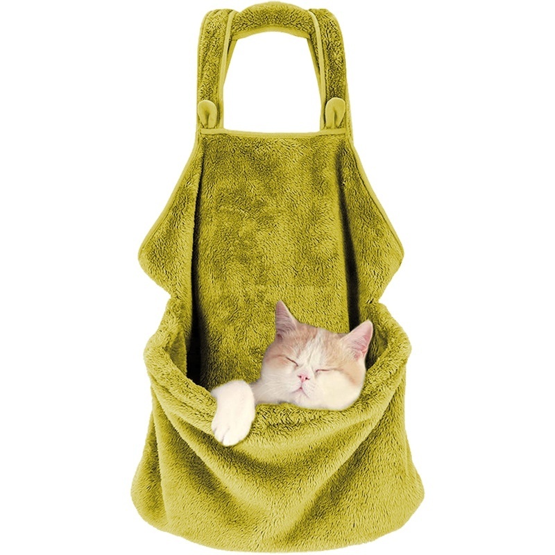 Puppy Sling Cat Carrier, Outdoor Hands Free Chest Apron Sleeping Bag for Small Dogs, Cats