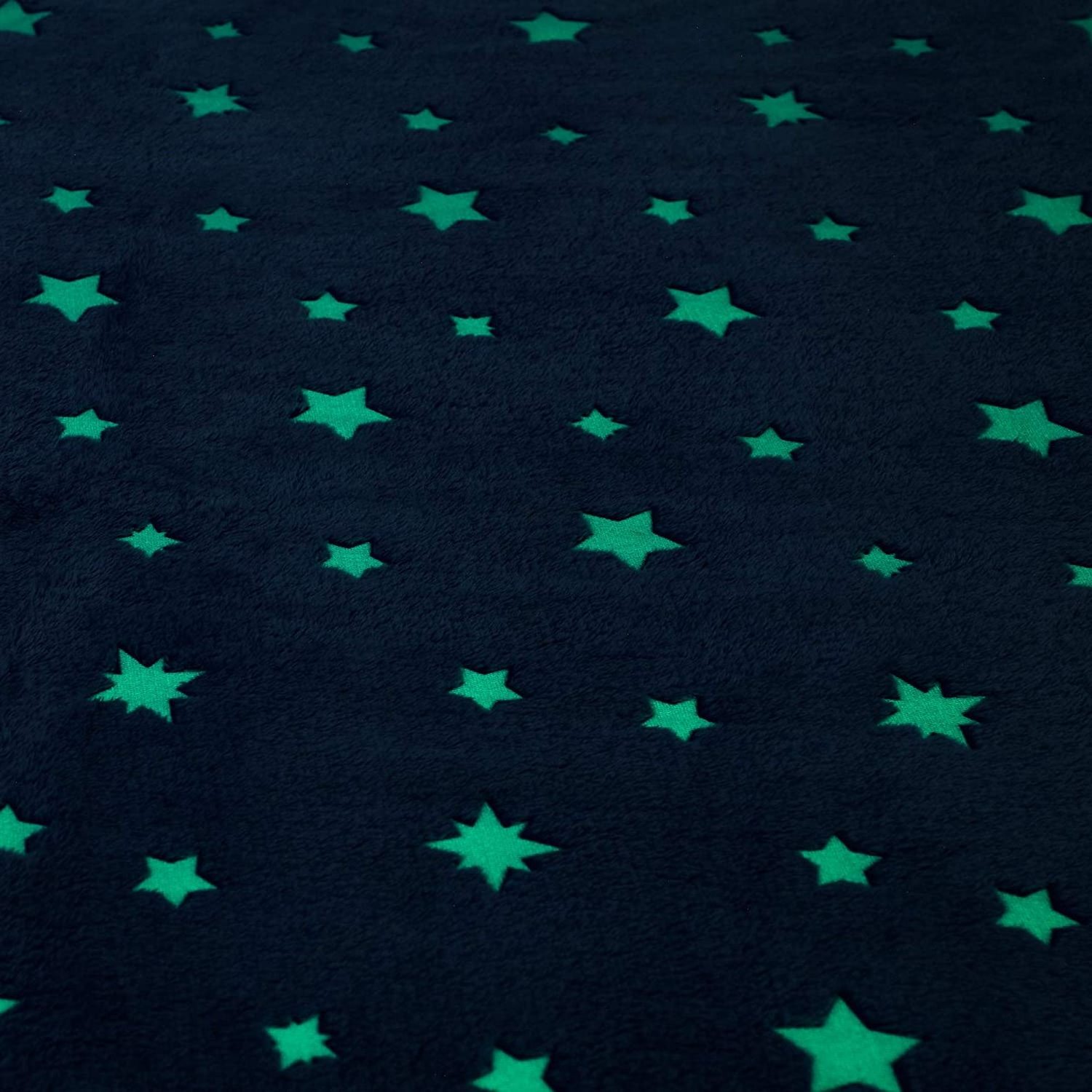 Glow In The Dark Flannel Kids Throw Grey Stars Moon New Plush Furry Luminous Baby Blanket