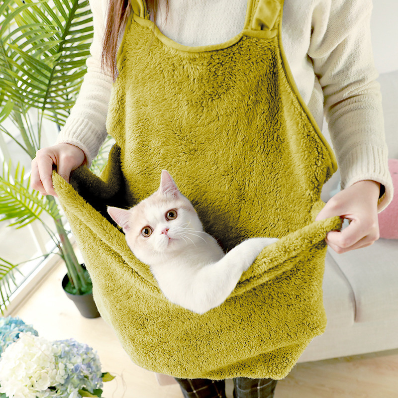 Hot selling in US Puppy Sling Cat Carrier, Outdoor Hands Free Chest Apron Sleeping Bag Cat Bag apron