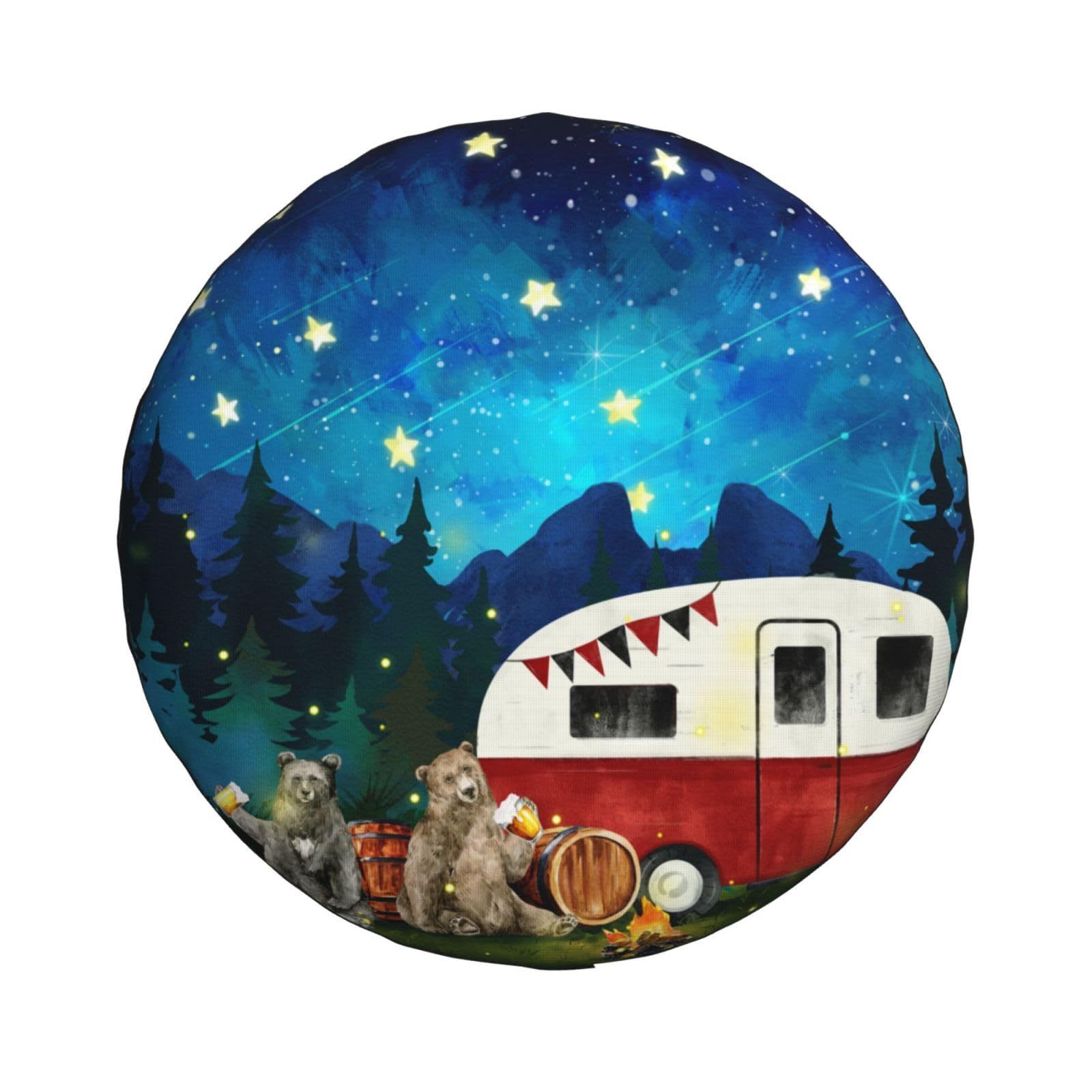 Christmas Santa Spare Tire Cover Wheel Covers for RV Tires Camper Tire Case Protectors for Trailer Rv SUV Truck Travel Trailer