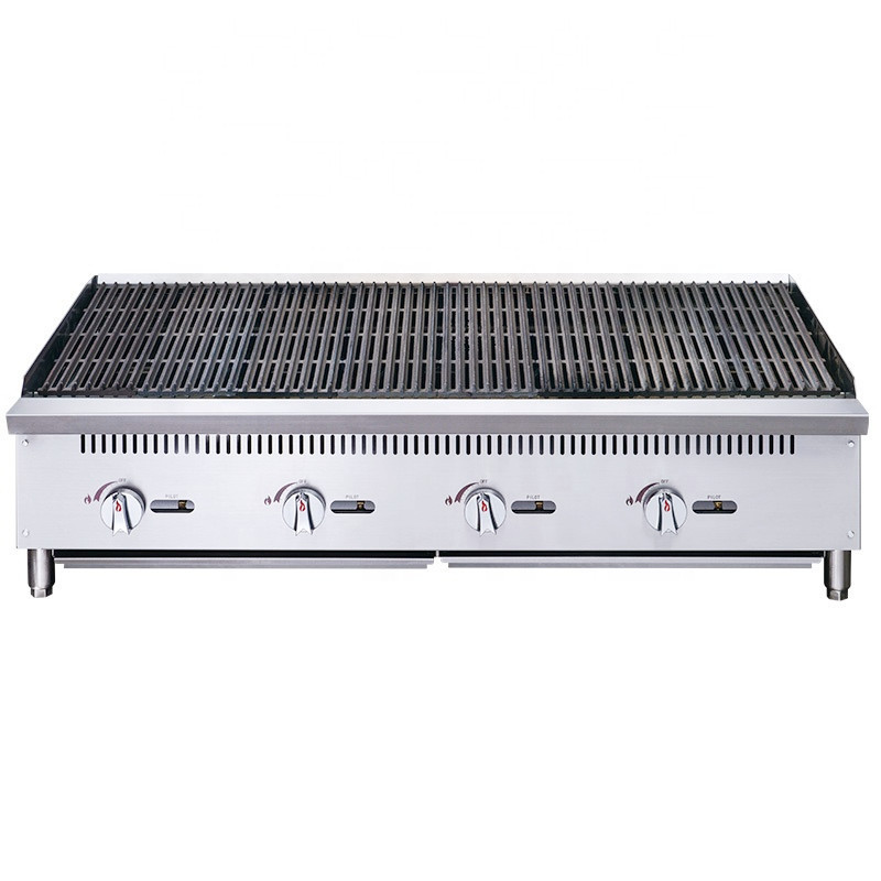 48 Inches Outdoor BBQ Charbroiler Commercial Griddle Barbecue Grill Commercial Charbroiler Gas Grill Stainless Steel Gas Grill