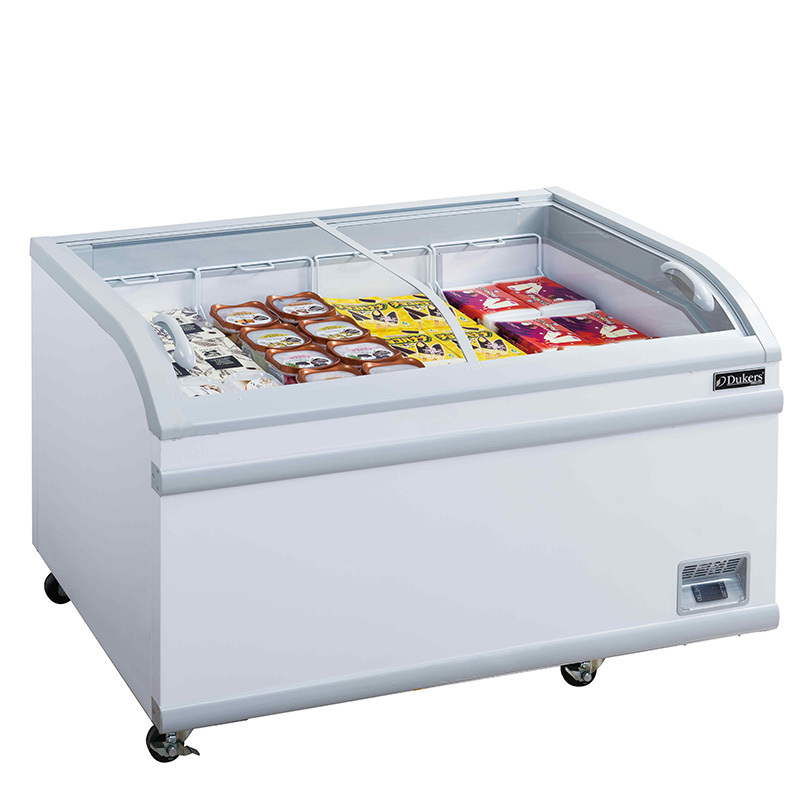 Supermarket Display chest freezer commercial ice cream top open glass door chest deep freezer fridge