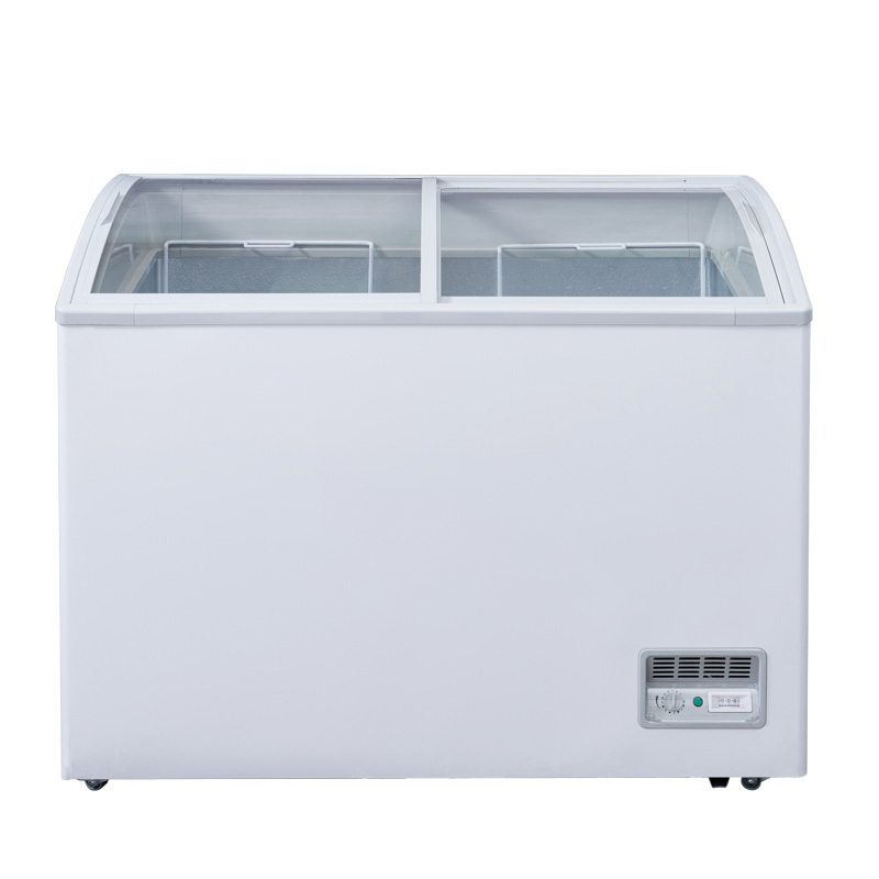 Convenience Store glass top ice cream chest deep freezer Commercial display chest fridge freezer for sale