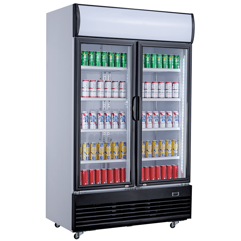 GuangZhou Commercial refrigeration Equipment display beverage upright refrigerator cooler glass door fridge