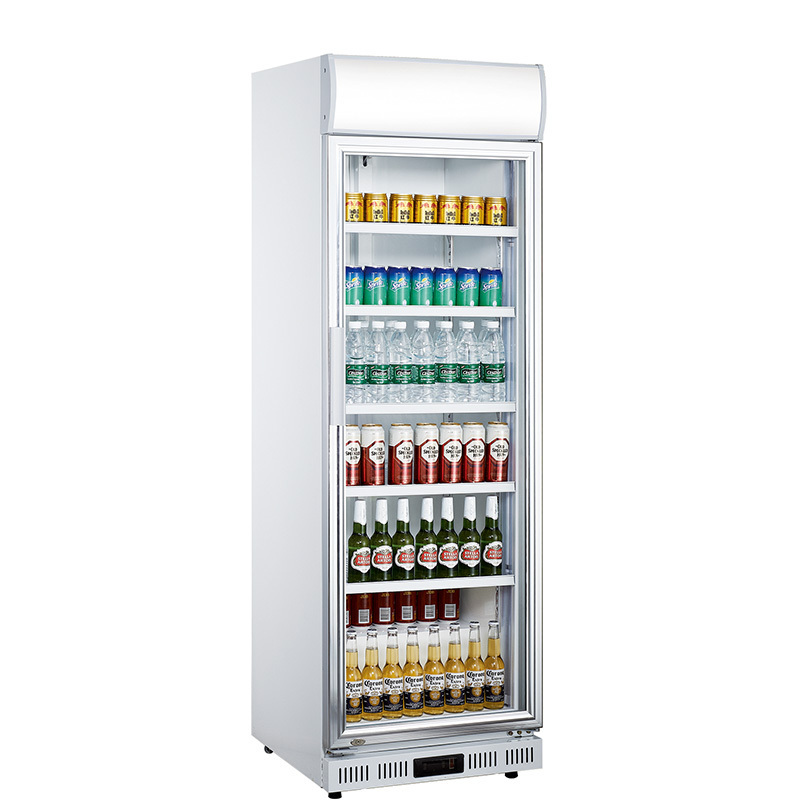 Dukers Vertical Beverage Display Energy Drink Refrigerator With  Canopy Store Soft Cold Drink Fridge