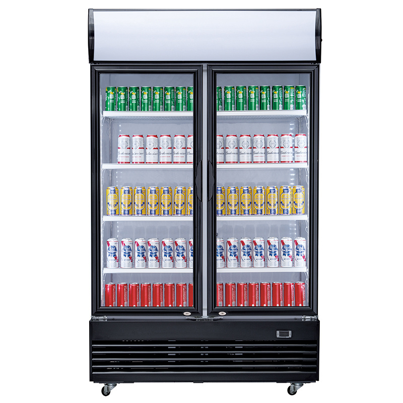 GuangZhou Commercial refrigeration Equipment display beverage upright refrigerator cooler glass door fridge