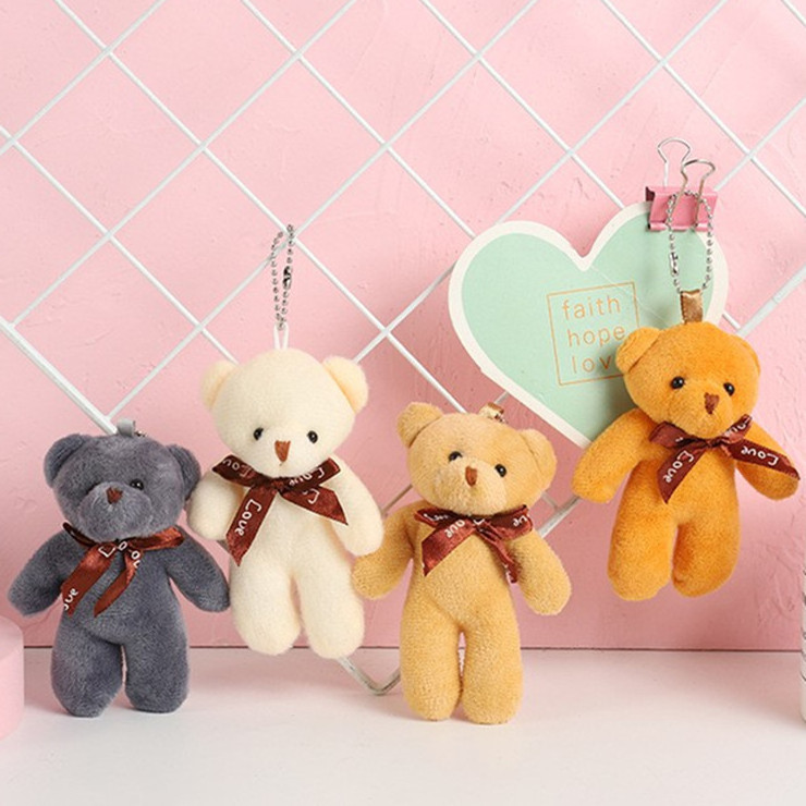 Wholesale Custom Mini Bear Toys Cute Stuffed Animal Bear Pendant Plush Teddy Bear Keychains