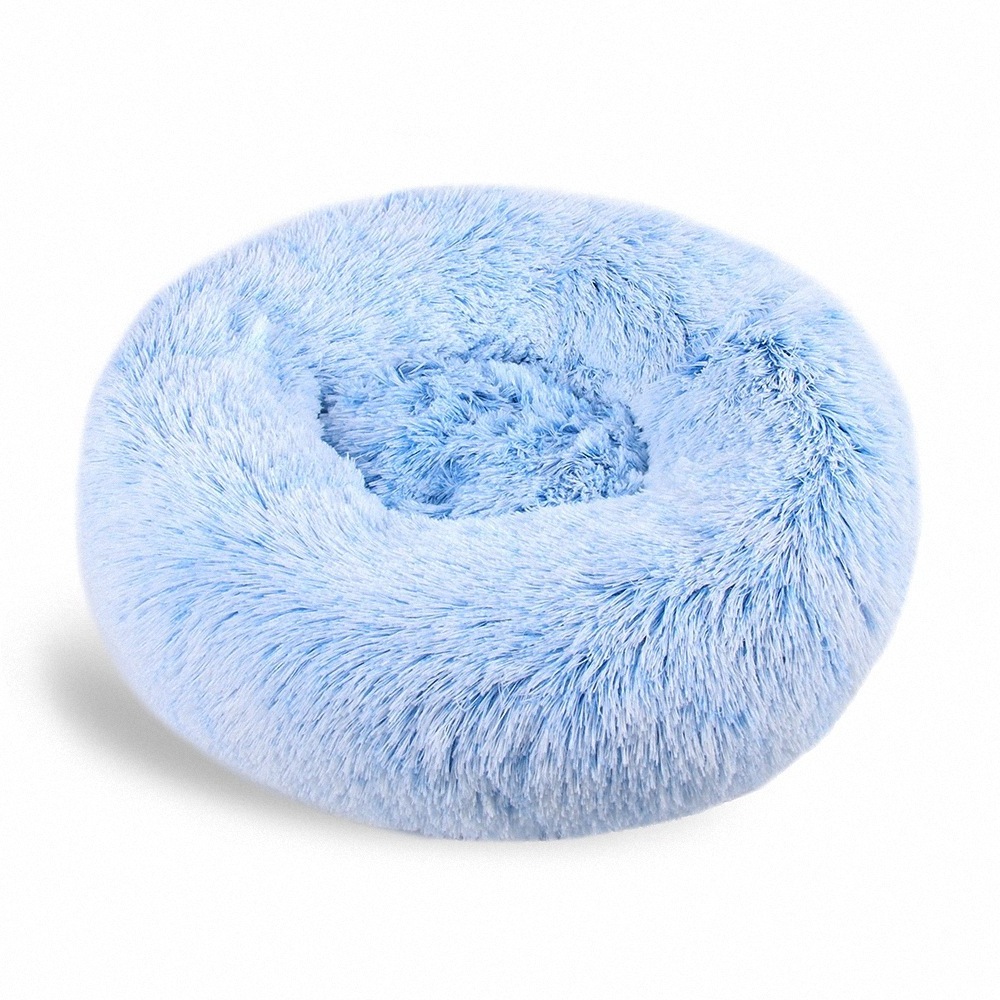 Long Plush Super Soft Kennel Dog Round Cat Winter Warm Sleeping Bag Puppy Cushion Mat Portable  Pet Bed