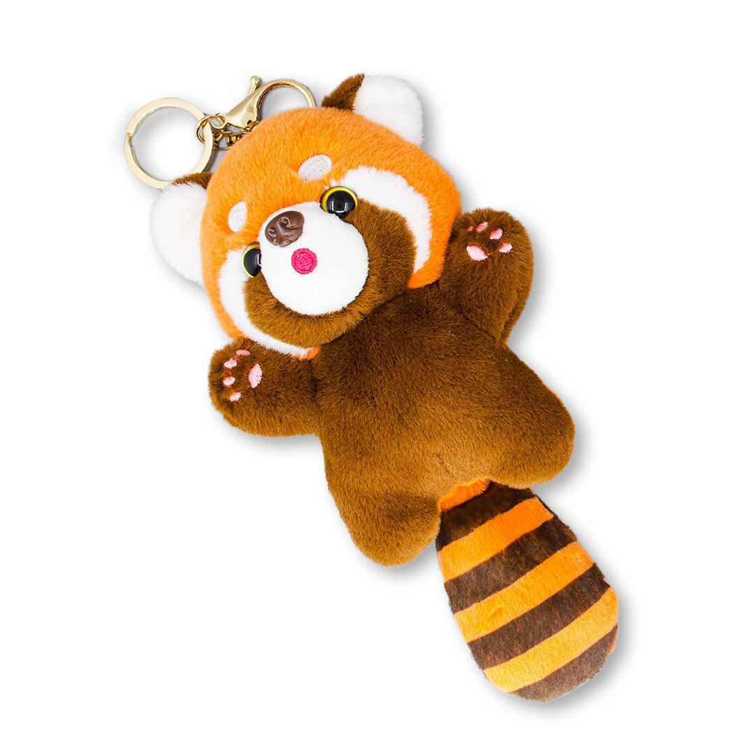 19cm Creative Stuffed Raccoon Long Tail Odd-Tailed Bear Plush Pendant Raccoon KeyChain Bag Ornament